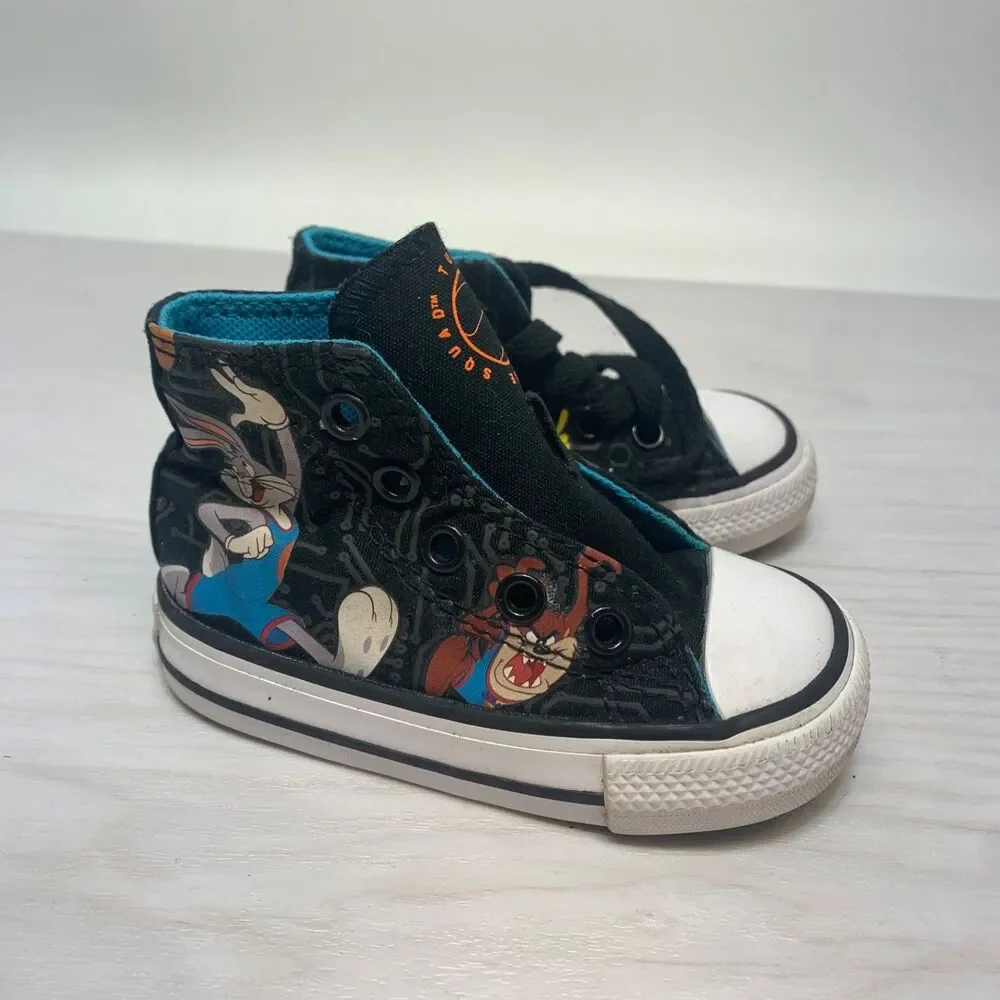 Converse All Star‎ Hi Top Canvas Sneakers Space Jam Tune Squad Toddler Size 4